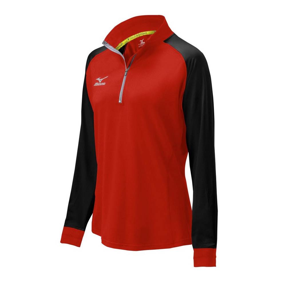 Mizuno Women's Elite 9 Prime 1/2 Zip Jacket Red/Black (440629-ZYX)